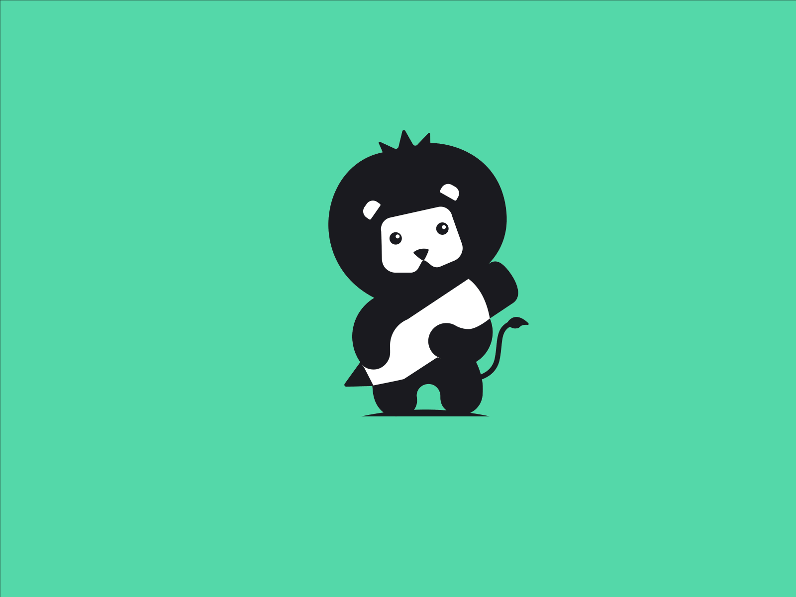 Cute Lion Logo.🦁 cute art digital art funny gif animated handmade illustration kawaii king leo leon lime lion logo mascot character mascot design masculine logo negative negative space logo peach pencil pet