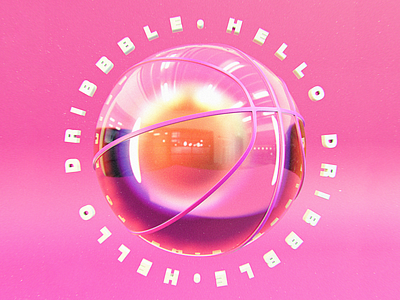 Hello Dribbble 3d c4d pink redshift