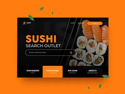 Sushi app branding design icon illustration minimal type typography ui ux web