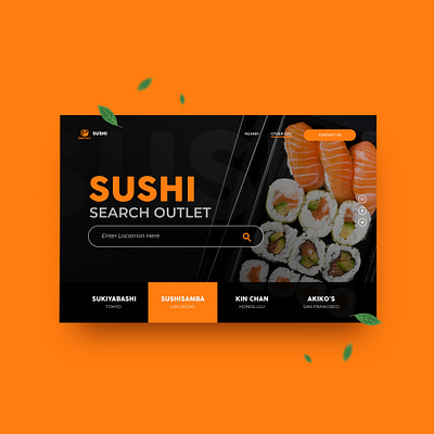 Sushi app branding design icon illustration minimal type typography ui ux web