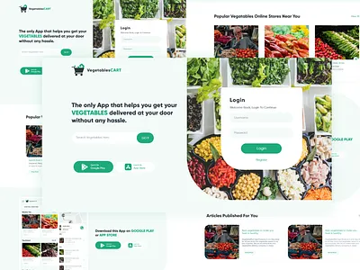 VegetableCart Landing Page adobe xd cards cards ui design landing landing design landing page landing page design ui ux web web design website website design