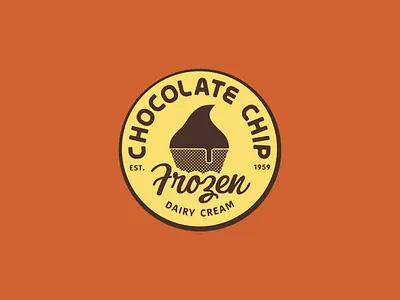 Nothin' But Chips! badge chocolate chocolate chip dribbbleweeklywarmup ice cream icecream icon logo orange ui uiux ux weekly warm up weeklywarmup