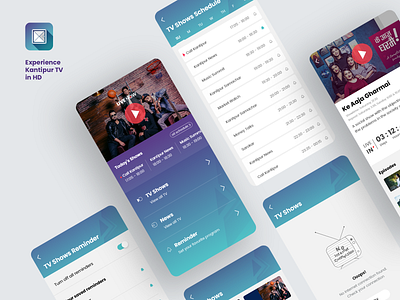 Kantipur TV App adobe xd branding design live live tv mobile ui tv app ui ui design uiux