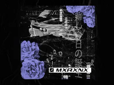 Neon Riders 03 car cart city collage design disc drift flower flowers music neon neon lights night pastel rain ride romatic tokyo vinyl