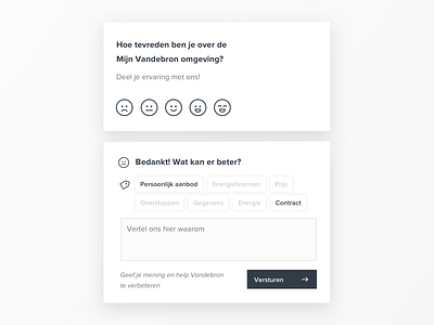 Vandebron - Measuring the User Experience data design emoij emoticons energy feedback form illustration survey tags user usersurvey ux