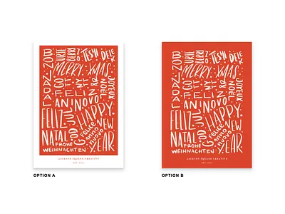 International Lettering Christmas Card Poll business christmas christmas christmas card christmas cards corporate card corporate christmas card hand drawn hand script happy new year international christmas lettering lettering art merry christmas options poll two color two colors two tone two tone