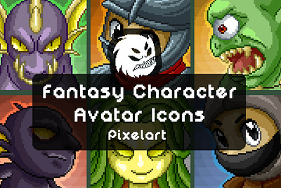 Free Fantasy Character Avatar Icons 2d avatar character fantasy game game assets indie game monsters