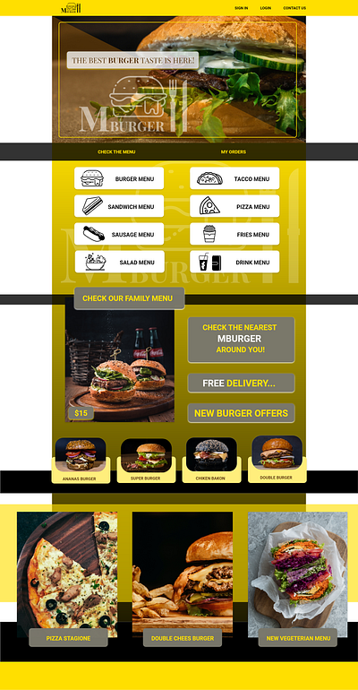 Mburger online order adobe xd