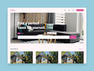 Hommy Real Eastate Landing page design landing page real estate webdesign