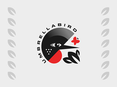 Umbrellabird for "U" animal bird geometric geometry illustration leaf mark nature symbol umbrella umbrellabird wildlife