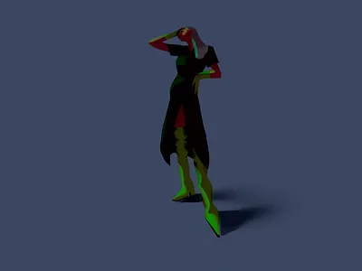 Lights off character dark design fashion female girl green lights people pose woman