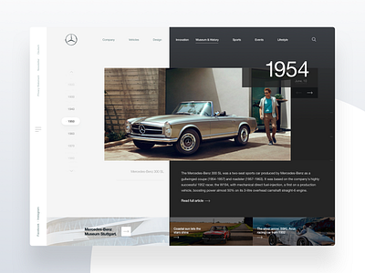 Mercedes Benz · Museum & History cars design elegant mercedes benz minimalist museum retro ui ux ui design