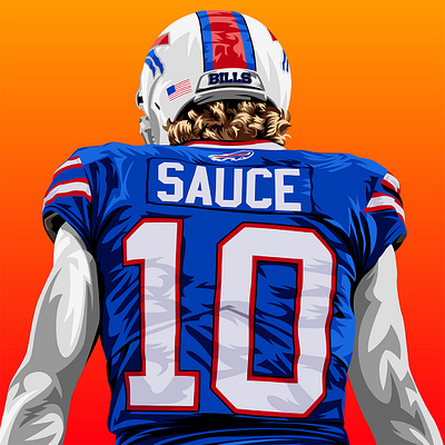 Cole Beasley "Sauce" bills bills mafia buffalo buffalo bills buffalo ny football illustration national football league nfl sports vector