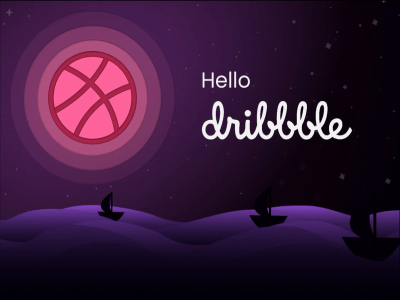 Hello Dribbble! dribbble firstshot gif illustration invite thankyou