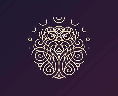Lined Lion animal astro beauty celtic celtic knot curvy front fur hair knitted knitting knot lines lion lion logo macrame symmetry wild