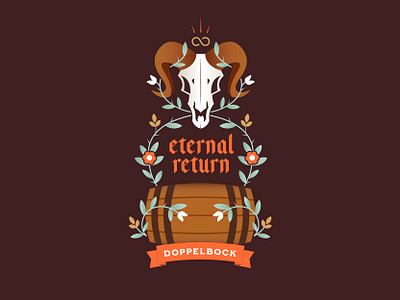 Eternal Return beer illustration label package design packaging vector