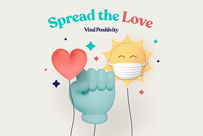 Viral Positivity Branding 3d art brand identity branding character chill covid covid 19 cute design glove illustration positivity sun uplifting virus