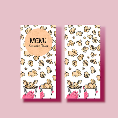 Menu cover illustration menu menu card popcorn