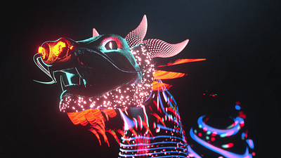 Jack 3d art c4d character digital art dragon east experimental fairy tale fantasy graphic design illustration music art neon oriental pattern video