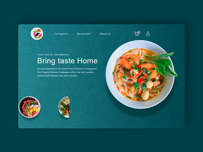 Food Interaction. 2020 design 2020 trend after effects animation design branding delivery service figma flat food interaction interactive landing page minimal motion design prototype animation restaurant sketch ui web design website