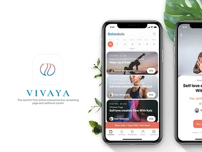 VIVAYA - World's first online yoga steaming platform calendar fitness guides ios iphone offerings online platform schedule stream streaming vivaya yoga