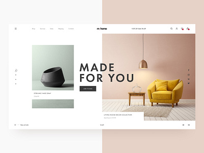 E-commerce / Goods for home / Furniture clean color decor ecommerce fresh colors furniture home homepage minimal shop store textile ui uidesign ux design webdesign