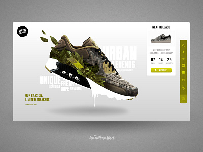 Concept for a Limited Edition Sneaker Store freelancer germany hamburg homepage landingpage screendesign ui webdesign