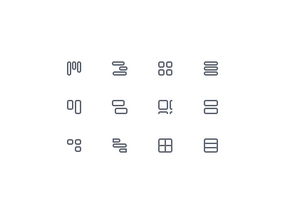 Icon exploration for a few view options blocks exploration gantt gantt chart icon icons kanban list saas