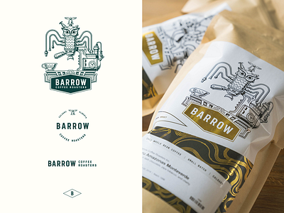 Barrow Coffee Roasters Branding branding coffee bag identity design illustraion logo design