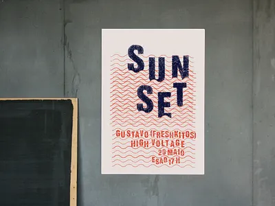 Sunset Poster branding college design esad festival graphic graphicdesign lineup music party poster art stamp sunset texture