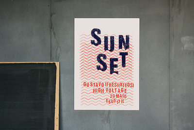 Sunset Poster branding college design esad festival graphic graphicdesign lineup music party poster art stamp sunset texture