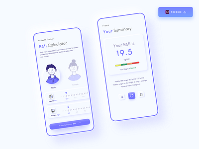 Daily UI Challenge 081/100 - BMI Calculator Concept - (Freebie) 100uichallenge adobe xd ankur tripathi app design bmi bmi calculator app daily 100 challenge dailychallenge dailyui dailyuichallenge free download freebie ios app design uidesign