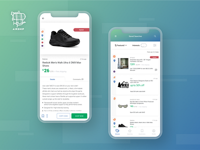 DealNews Shopping & Coupons App Design airship app design mobile app mobile app design mobile application mobile design react native react native design react native mobile app ui user experience ux