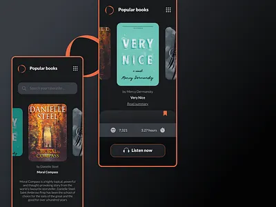 Audio Books iOS App dark ios app mobile app design ui ux