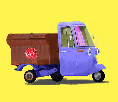 Little Cars. Piaggio Ape 2d 2d art art artwork cars colors digitalart illustration vintage