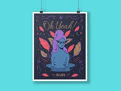 "Oh Yeah" Poster 90s colors design drawing drawings illustration old school type art vintage