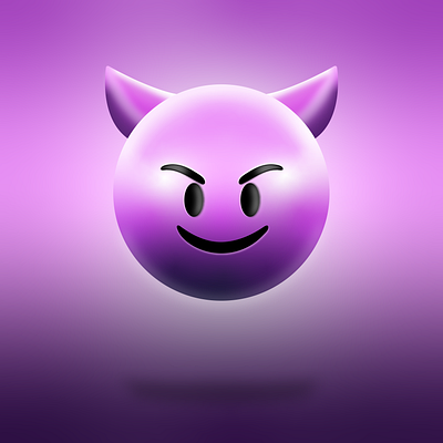 Demon Emoji art design digital digital art digital illustration emoji gradient illustration illustrator kawaii purple