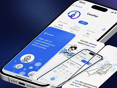 AppStore Preview | Mobile App app app features appstore preview appstore screenshots blue branding concept dailyui dementia design graphic design illustration inspiration logo mobile app playmarket ui white