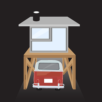 Beach House beach beach ball beach house branding illustration van vw bus