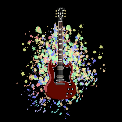 Gibson SG branding drums gibson guitar guitar pick illustration sg typography