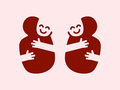 COVID-19 Virtual Hug adobe illustrator coronavirus covid 19 design hug icon logo minimal vector