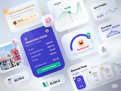 Real Estate — Interface Components animation app branding components design design schedule freebie illustration ios latest material design minimal mobile print product design real estate saas typography ui ux