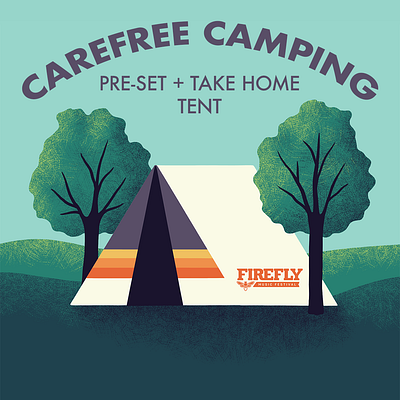 Carefree Camping camping carefree camping firefly firefly music festival illustration music festival social media tents