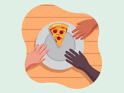Scarcity art artistic artwork colorful complementary digital illustration flat illustration illustration illustrator pizza procreate style