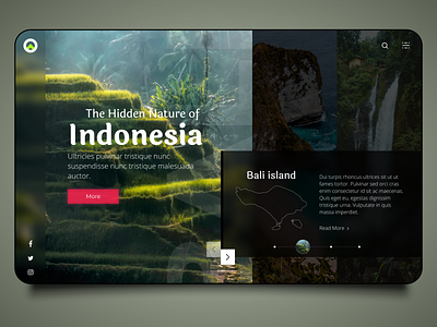 The hidden nature or Indonesia bali concept design design figma figmadesign indonesia island mountain nature rice fields travel ui ux ui design