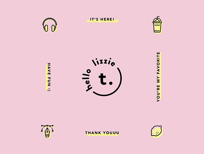 Branding for hellolizziet branding design graphic design icon logo positive quote showusyourtype type design typematters typography