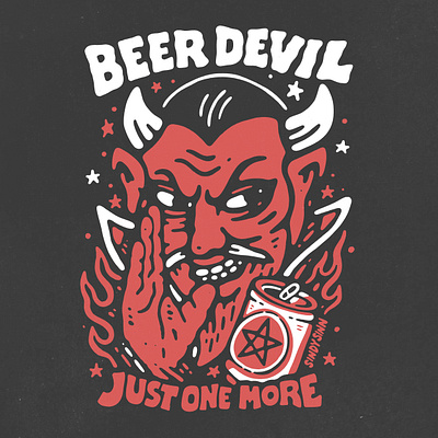 BEER DEVIL: Shirt Design apparel beer beer label cartoon comic devil evil hand drawn illustration logo monster poster skull tattoo vector vintage