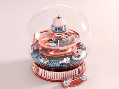 rebounding Tarka's crystal ball c4d modelling