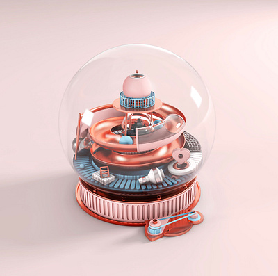 rebounding Tarka's crystal ball c4d modelling