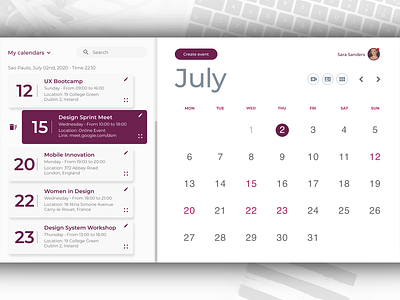 Daily UI #038 - Calendar app calendar daily 100 challenge daily ui dailyui design ui ui design ux uxdesign